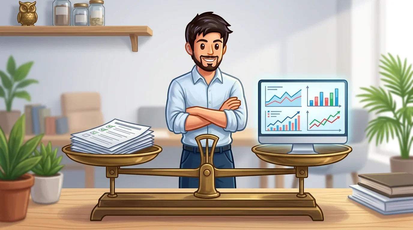 Balanced scale showing equal weight to polling and prediction market data