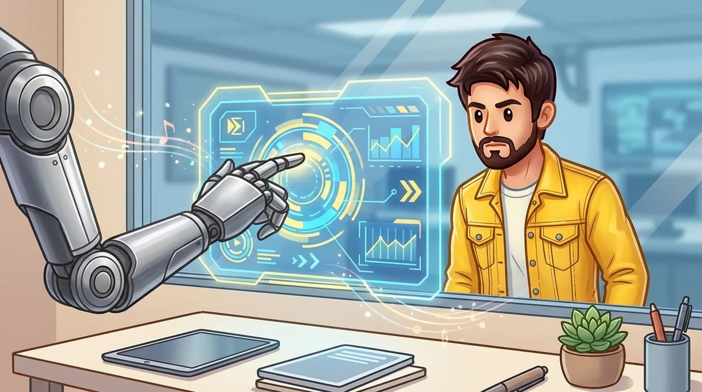 A DEX copy trading bot executing automated trades while a user observes with caution