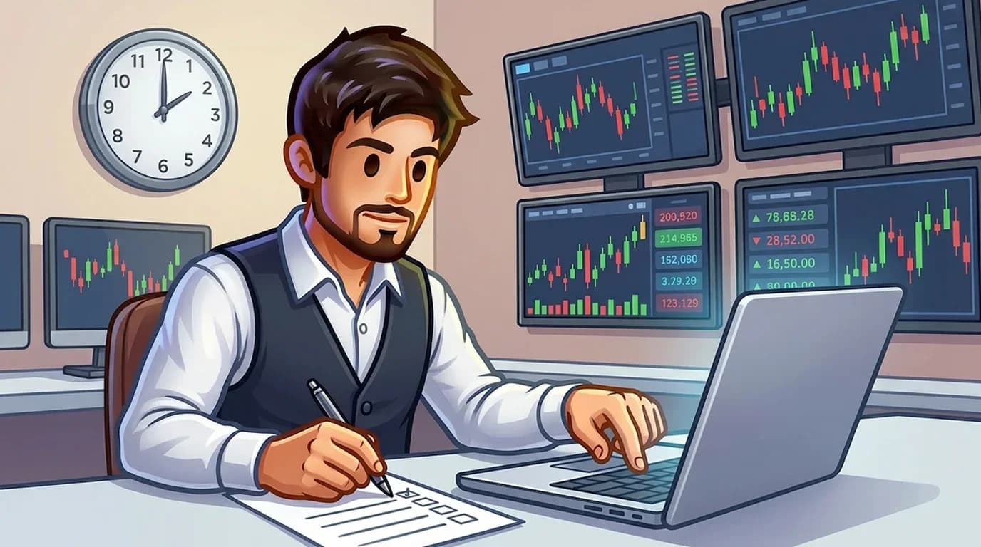 Trader preparing a written execution plan