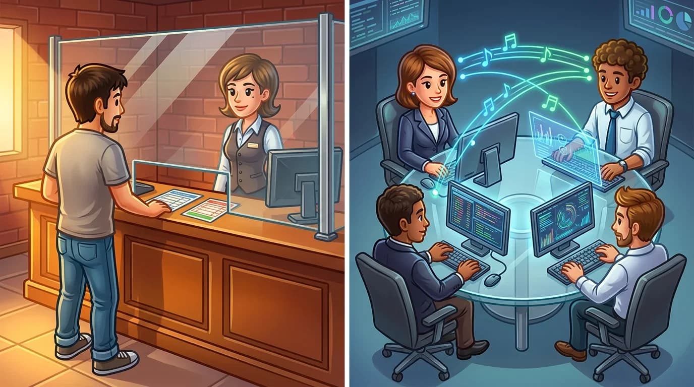 Split-screen comparison showing traditional betting versus modern trading environments.