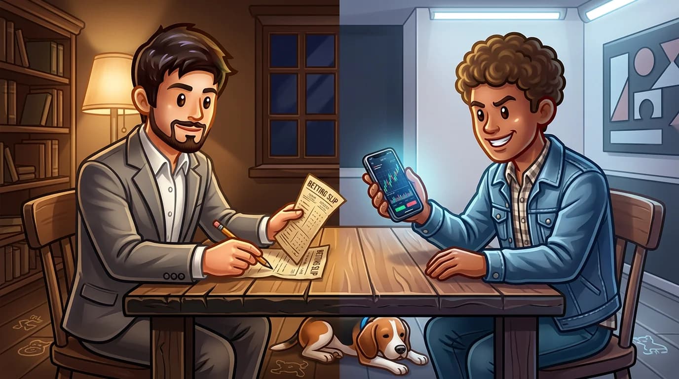 Comparison of traditional betting and decentralized prediction market trading