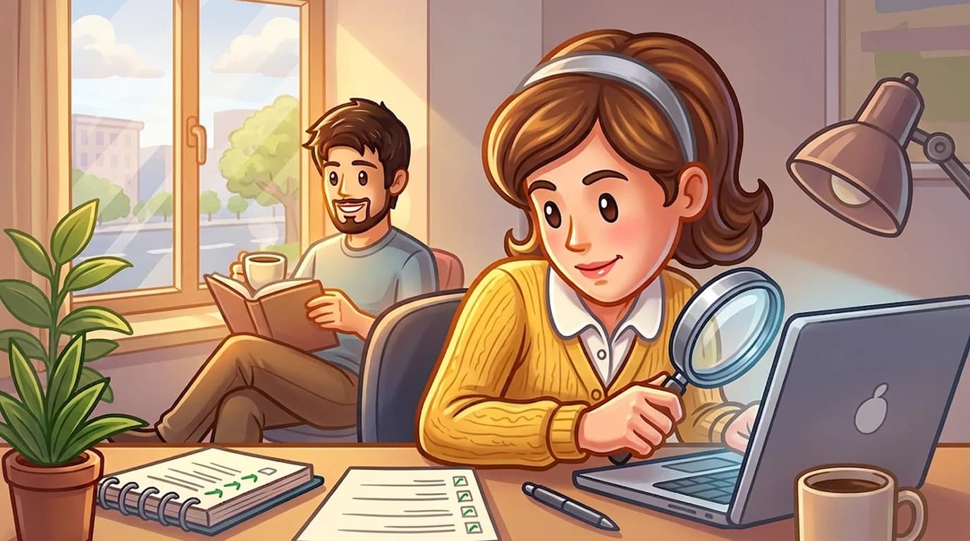 Trader carefully reading market rules and conditions before trading