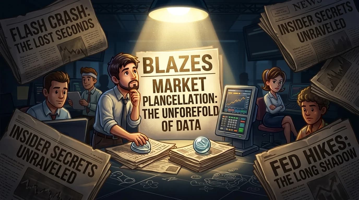 A blazing recent headline under a spotlight surrounded by faded older news in darkness
