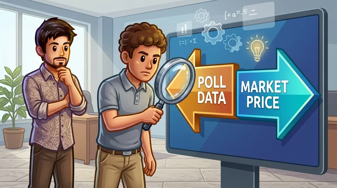 Analyst examining conflicting signals from polls and markets